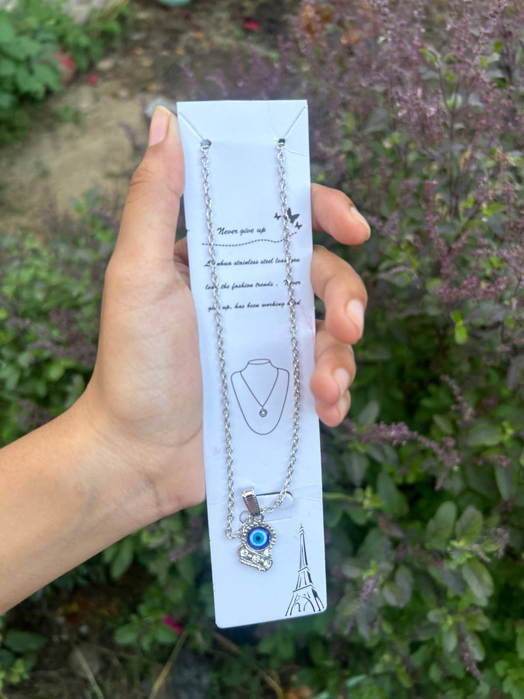 Teen Trendy Jewelry Gift Box – Butterfly & Evil Eye Necklace Set